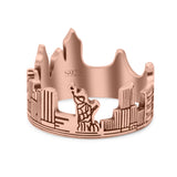 Filigree New York Skyline Popular Landmarks Oxidized Band Solid 925 Sterling Silver Thumb Ring (11.2mm)
