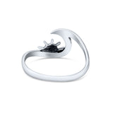 Sun Sunrise Sunset With Beautiful Shining Sea Wave Band Thumb Ring