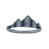 Iconic Art Design Mountains And Trees Oxidized Band Thumb Ring