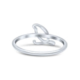 Initial Q Alphabet Letter Name Monogram Stackable Trendy Ring Band Solid 925 Sterling Silver Thumb Ring (8.6mm)