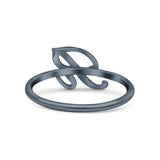 Initial R Alphabet Letter Name Monogram Stackable Trendy Ring Band Solid 925 Sterling Silver Thumb Ring (8.5mm)