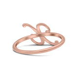 Initial X Alphabet Letter Name Monogram Fashion Band Thumb Ring (8.9mm)