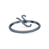 Initial Y Alphabet Letter Name Monogram Fashion Band Thumb Ring (8.5mm)
