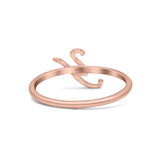 Initial Y Alphabet Letter Name Monogram Fashion Band Thumb Ring (8.5mm)