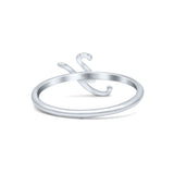 Initial Y Alphabet Letter Name Monogram Fashion Band Thumb Ring (8.5mm)