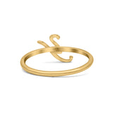 Initial Y Alphabet Letter Name Monogram Fashion Band Thumb Ring (8.5mm)