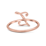 Initial Z Alphabet Letter Name Monogram Fashion Band Thumb Ring (9.4mm)