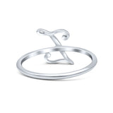 Initial Z Alphabet Letter Name Monogram Fashion Band Thumb Ring (9.4mm)