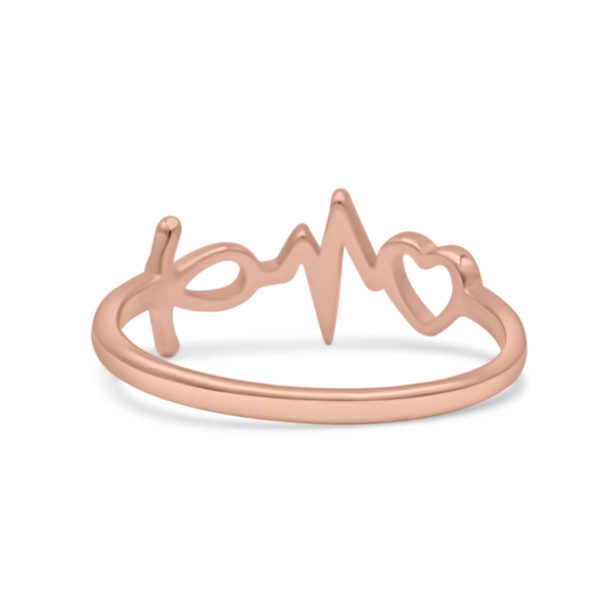 1/10 CT. T.W. Diamond Layered Crossover Heartbeat Ring in Sterling Silver  with 14K Rose Gold Plate | Zales