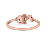Attractive Rose Flower Of Love With Leaf Dainty Engraved Design Delightful Statement Oxidized Rose Ring Band Solid 925 Sterling Silver Thumb Ring (6.3mm)