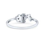 Attractive Rose Flower Of Love With Leaf Dainty Engraved Design Delightful Statement Oxidized Rose Ring Band Solid 925 Sterling Silver Thumb Ring (6.3mm)