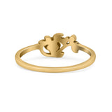 Attractive Rose Flower Of Love With Leaf Dainty Engraved Design Delightful Statement Oxidized Rose Ring Band Solid 925 Sterling Silver Thumb Ring (6.3mm)