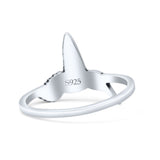 Petite Dainty Hummingbird Artisan Statement Plain Ring Oxidized Thumb Band Solid 925 Sterling Silver Ring (12.8mm)