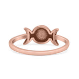 Crescent Half Moon Goddess Triple Statement Trending Oxidized Ring Band Solid 925 Sterling Silver Thumb Ring (6.2mm)