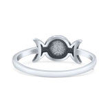 Crescent Half Moon Goddess Triple Statement Trending Oxidized Ring Band Solid 925 Sterling Silver Thumb Ring (6.2mm)