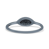 Unique Eyeball Oxidized Minimalist Half Closed Eye Fascinating Band Solid 925 Sterling Silver Thumb Ring (4.9mm)