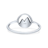 Dainty Snow Capped Mountain Unique Nature Lover Oxidized Finish Statement Thumb Ring Solid 925 Sterling Silver Band (8.9mm)