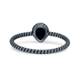 Delightful Stunning Twisted Rope Style Freshwater Pearl Fascinating Oxidized Statement Band Solid 925 Sterling Silver Thumb Ring (6.7mm)