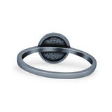 Moon And Stars Oxidized Circle Fashion Goddess Statement Ring Band Solid 925 Sterling Silver Thumb Ring (8mm)