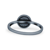 Moon And Star Ring Oxidized 925 Sterling Silver (8mm)