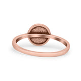 Moon And Star Ring Oxidized 925 Sterling Silver (8mm)