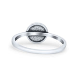 Moon And Star Ring Oxidized 925 Sterling Silver (8mm)