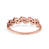 Vintage Baby Footprint Oxidized Trendy Band Solid 925 Sterling Silver Thumb Ring (4.7mm)