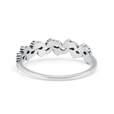 Vintage Baby Footprint Oxidized Trendy Band Solid 925 Sterling Silver Thumb Ring (4.7mm)
