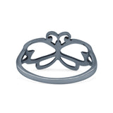 Cutout Butterfly ring Black tone