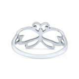 Exquisite Cutout Butterfly Design Oxidized Fashion Band Solid 925 Sterling Silver Thumb Ring (9.6mm)