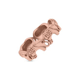 Eternity Rounded Seven Elephants Designer Oxidized Finish Animal Fashion Band Solid 925 Sterling Silver Thumb Ring (5.7mm)