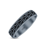 Unique Oxidized Finish Art Spinner Thumb Design Fascinating Band Solid 925 Sterling Silver Thumb Ring (5mm)