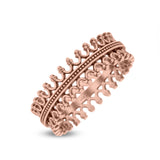 Antique Style Eternity Beautiful Artisan Designer Trending Oxidized Band Solid 925 Sterling Silver Thumb Ring (6.5mm)