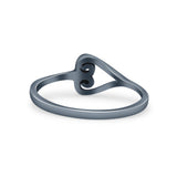 Traditional Art Deco Heart Shaped Design Ring Band Thumb Ring (7.2mm)