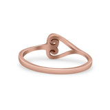 Traditional Art Deco Heart Shaped Design Ring Band Thumb Ring (7.2mm)
