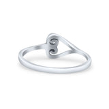Traditional Art Deco Heart Shaped Design Ring Band Thumb Ring (7.2mm)