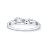 Double Infinity Love Knot Twisted Promise Design Oxidized Ring Band Thumb Ring (4.2mm)