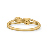 Double Infinity Love Knot Twisted Promise Design Oxidized Ring Band Thumb Ring (4.2mm)