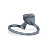 Unique Mushroom Style Artisan Stylish Oxidized Ring Band Thumb Ring (11.8mm)