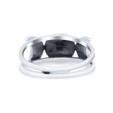 Beautiful Two Moon Phases Crescent To Full Moon Dainty Celestial Band Thumb Ring (8mm)