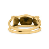Beautiful Two Moon Phases Crescent To Full Moon Dainty Celestial Band Thumb Ring (8mm)