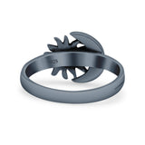 Celestial Sun & Moon Fashionable Universe Cute Oxidized Band Thumb Ring (10.1mm)
