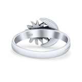 Celestial Sun & Moon Fashionable Universe Cute Oxidized Band Thumb Ring (10.1mm)