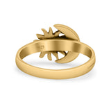 Celestial Sun & Moon Fashionable Universe Cute Oxidized Band Thumb Ring (10.1mm)