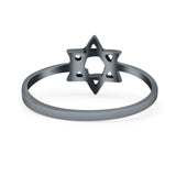 Classic Petite Open Star Of David Inspired Thumb Ring Band (8.7mm)
