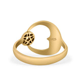 Celestial Moon Phase Magic Of The Moon Pendant Art Oxidized Ring Band Thumb Ring (13.9mm)