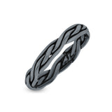 Perfect Braided Design Trinity Weave Knot Oxidized Band Thumb Ring (3.2mm)