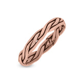 Perfect Braided Design Trinity Weave Knot Oxidized Band Thumb Ring (3.2mm)