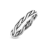Perfect Braided Design Trinity Weave Knot Oxidized Band Thumb Ring (3.2mm)