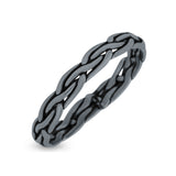 Infinity Princess Twisted Rope Braided New Stylish Oxidized Band Thumb Ring (3.2mm)